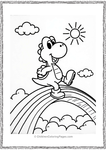 Yoshi Riding A Rainbow Free PDF Printable