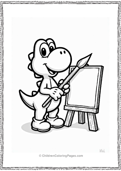 Yoshi The Painter With A Canvas Free PDF Printable