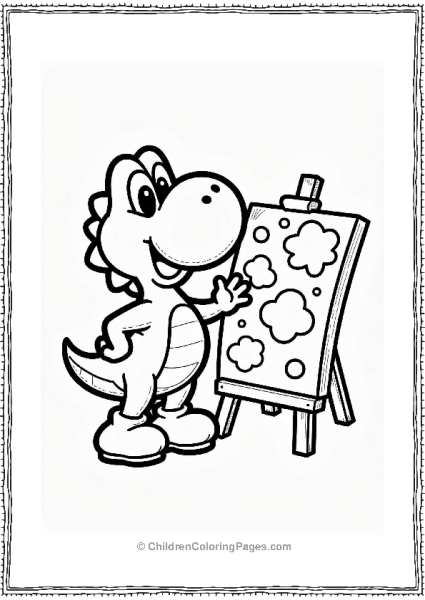 Yoshi With A Colorful Canvas Free PDF Printable