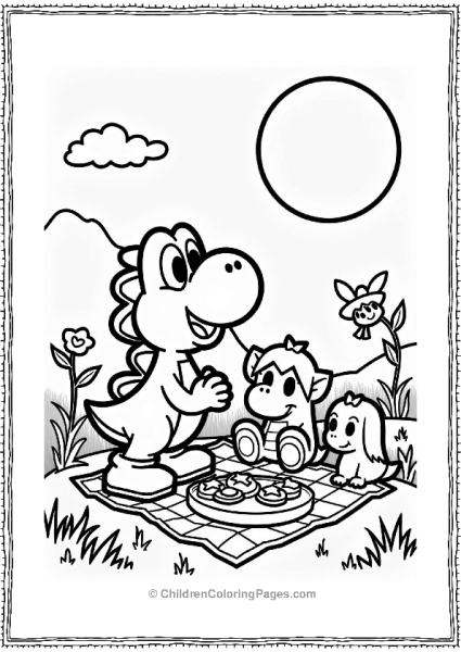 Yoshis Picnic With Magical Creatures Free PDF Printable