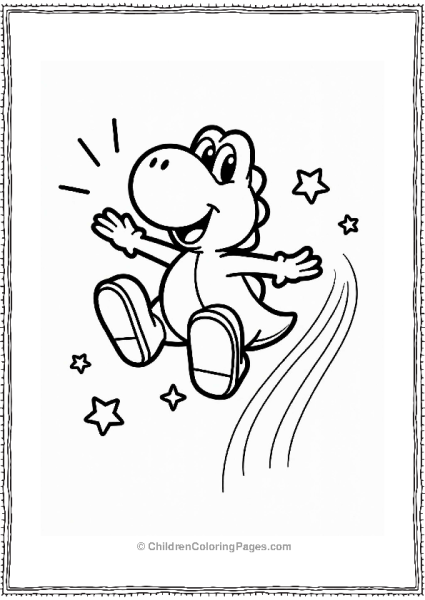 Yoshis Super Jump With Stars And Rainbow Free PDF Printable