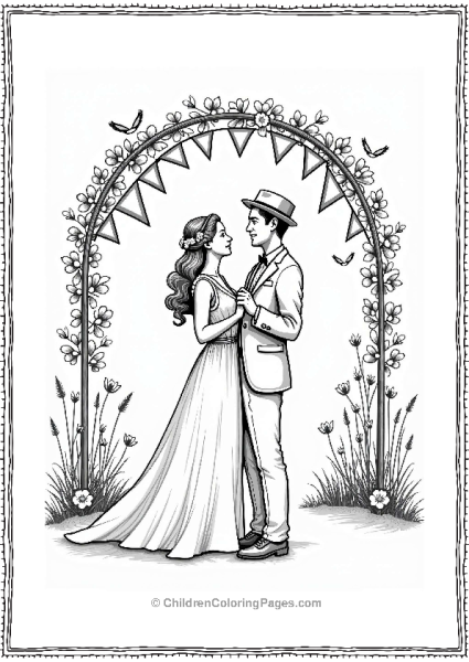 1930s Wedding Dance Under Archway Free PDF Printable