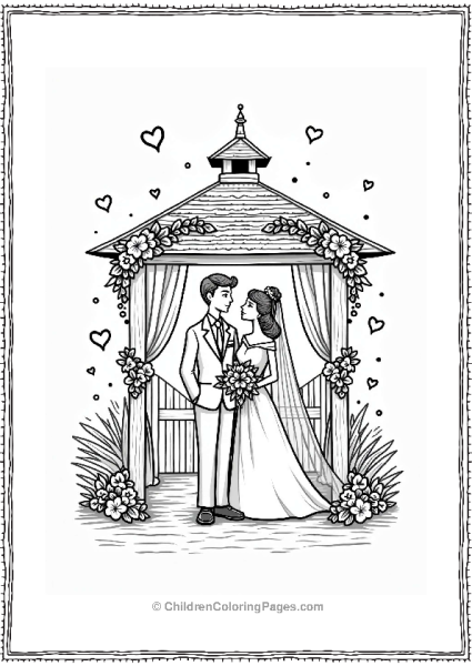 1940s Wedding Scene Under Gazebo Free PDF Printable