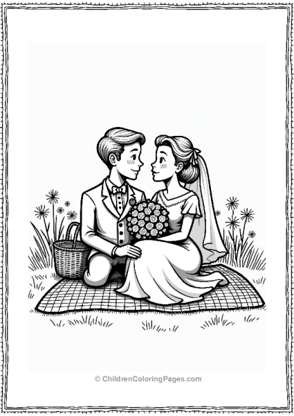 1950s Wedding Picnic Scene Free PDF Printable
