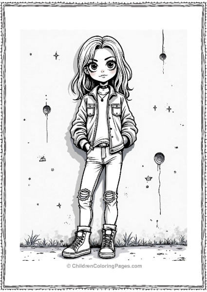 1990s Grunge Makeup Illustration Free PDF Printable