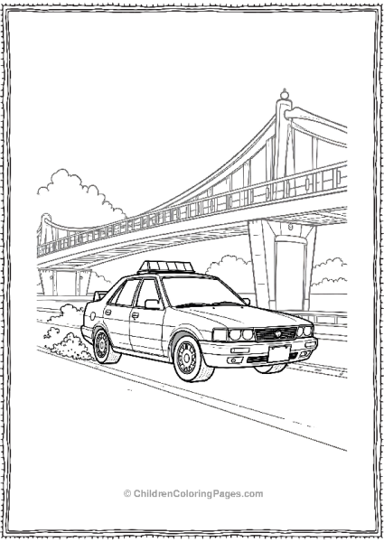 A Bridge Scene Where Police Car Is Gaining On A Free PDF Printable