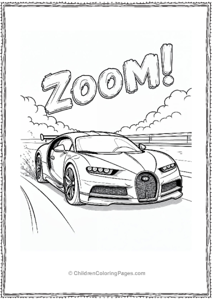 A Bugatti Chasing Another Race Car Free PDF Printable