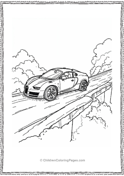A Bugatti Crossing A Simple Drawbridge In Free PDF Printable