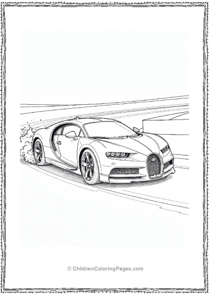 A Bugatti Drifting Across A Wide Race Free PDF Printable