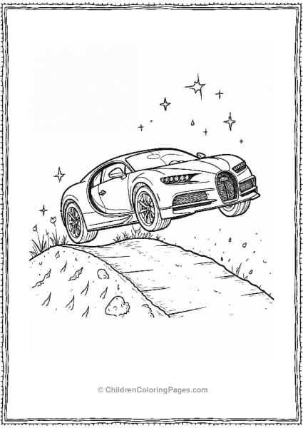 A Bugatti Jumping Off A Small Hill Free PDF Printable