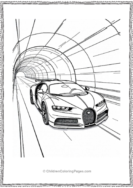 A Bugatti Zooming Through A City Tunnel Free PDF Printable