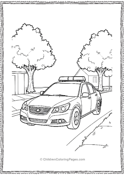 A Police Car Slowly Driving Through A Quiet Neighb Police Car Free PDF Printable