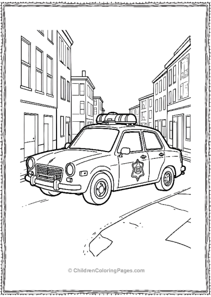 A Police Car With A Police Badge Sign On The Door Police Car Free PDF Printable