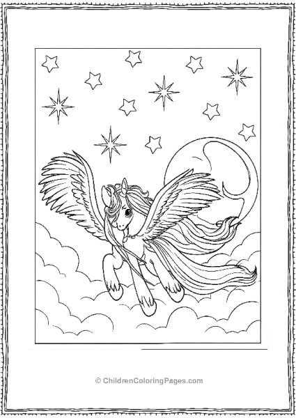 A Winged Princess Luna Unicorn Free PDF Printable