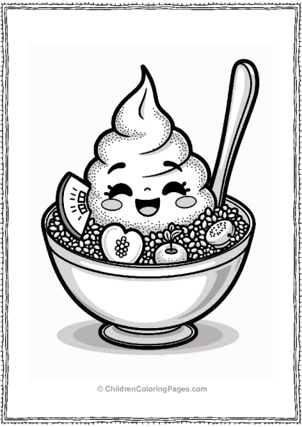 Acai Boba Bowl With Fruits And Granola Free PDF Printable