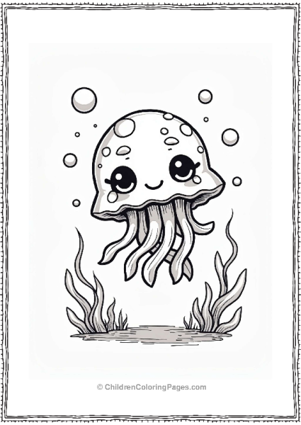 Adorable Inkling Jellyfish In Mid Air Free PDF Printable
