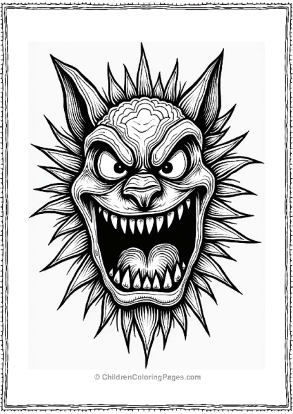 Angry Face Zentangle Design Free PDF Printable