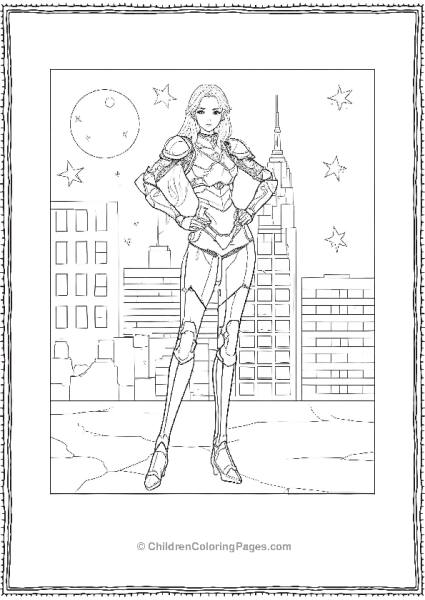 Beautiful Sailor Moon Warrior In The City Free PDF Printable