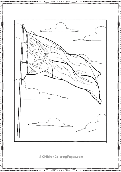 Black And White Flag With A Star Texas Free PDF Printable