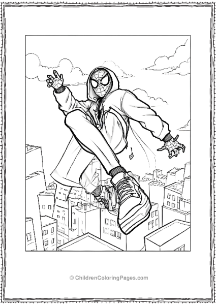 Black SpiderMan With Hoodie Miles Morales Free PDF Printable