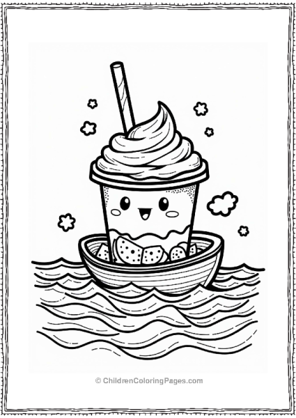 Boba Tea Adventure On A Fruit Boat Free PDF Printable