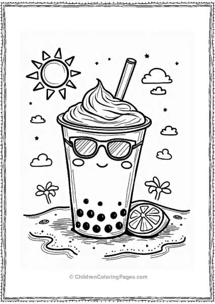 Boba Tea At A Summer Festival Free PDF Printable