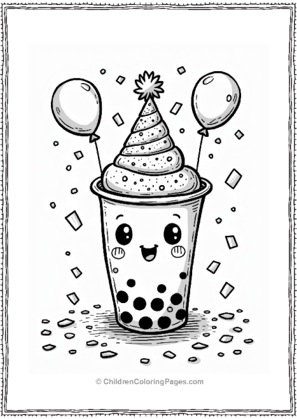Boba Tea Celebration With Friends Free PDF Printable