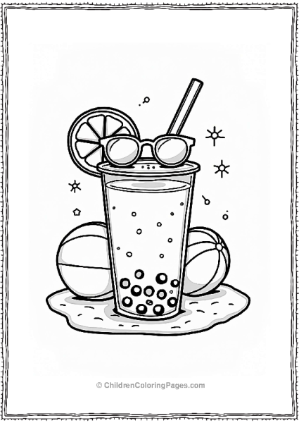 Boba Tea In Summer Sunshine Free PDF Printable