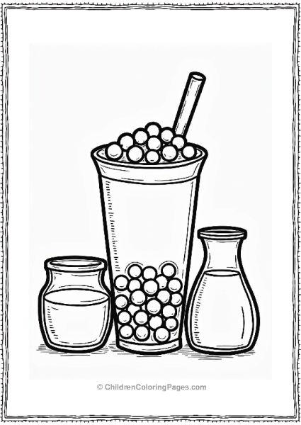 Boba Tea Ingredients Illustration Free PDF Printable
