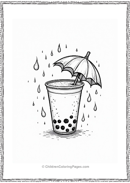 Boba Tea On A Rainy Day Free PDF Printable