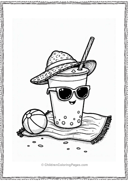 Boba Tea On The Beach Free PDF Printable