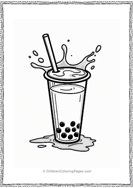 Boba Tea Shaker Illustration Free PDF Printable