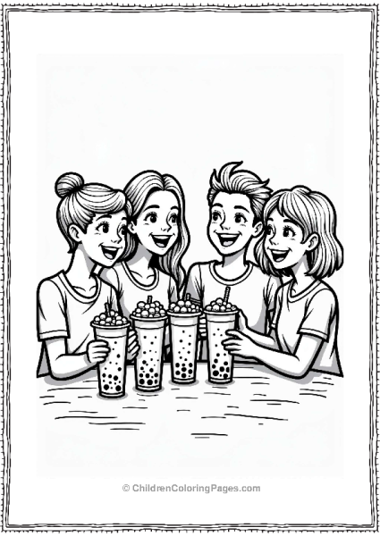 Boba Tea With Friends Free PDF Printable