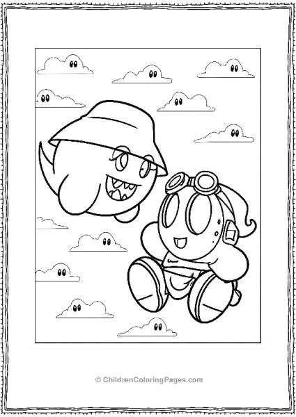 Boo With Hat And Shy Guy With Glasses Free PDF Printable