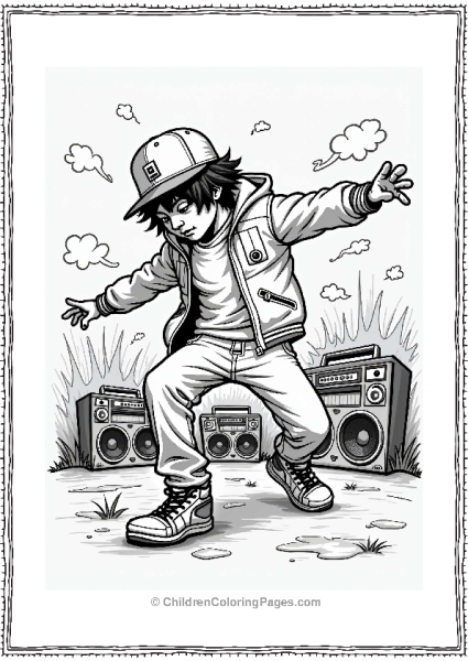 Breakdancer With Graffiti Art Free PDF Printable