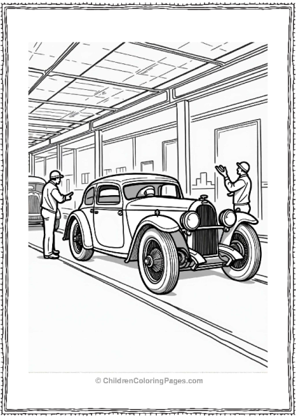 Bugatti Assembly Line Scene Free PDF Printable