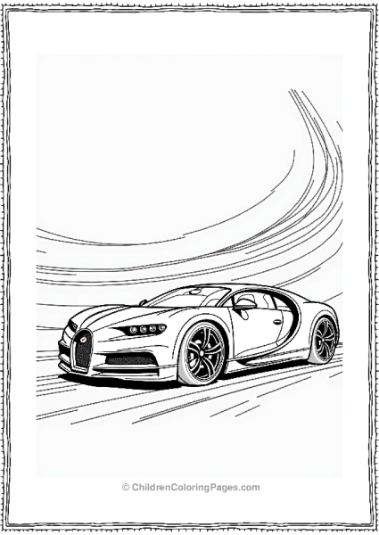 Bugatti Car Silhouette Illustration Free PDF Printable