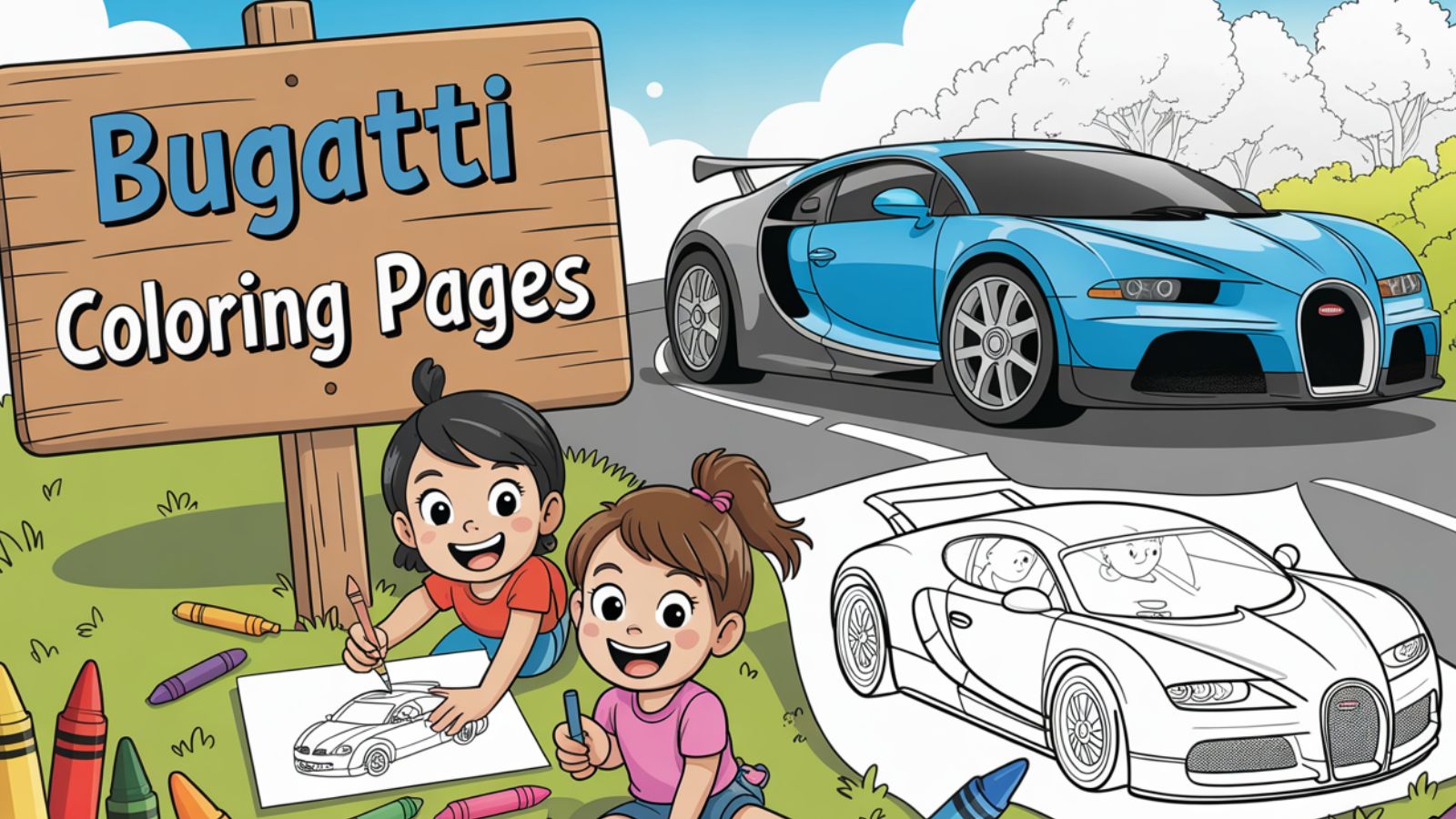 Bugatti Coloring Pages – Free PDF Printables  🏁✨🏎️🚦