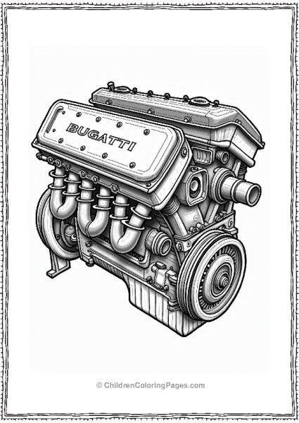 Bugatti Engine Close Up Free PDF Printable