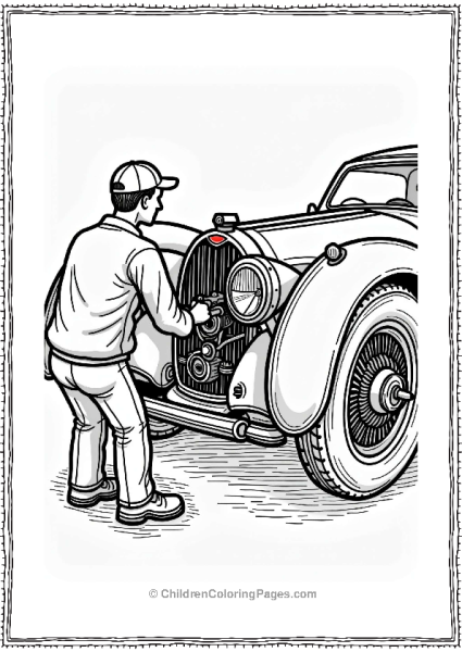 Bugatti Engine Detail With Mechanic Free PDF Printable