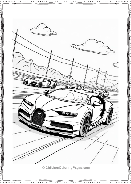 Bugatti In A Futuristic Race Free PDF Printable