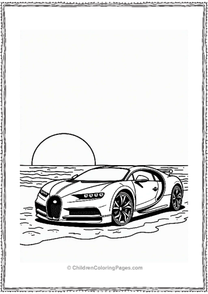 Bugatti On A Sunny Beach Free PDF Printable