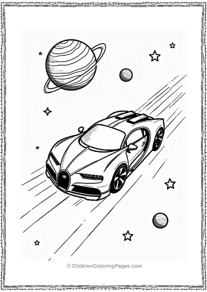 Bugatti Spaceship In Starry Sky Free PDF Printable