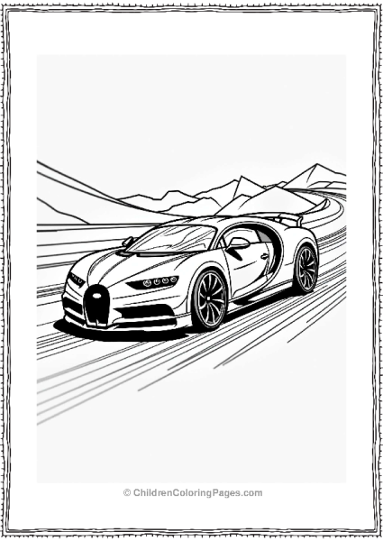 Bugatti Speed Lines Illustration Free PDF Printable