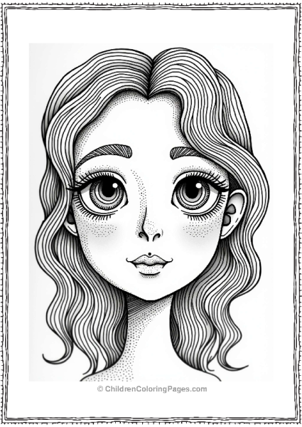 Calm Face With Flowing Zentangle Lines Free PDF Printable