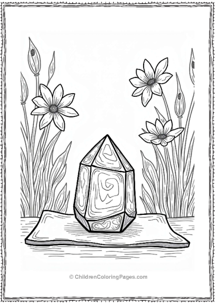 Calming Black Tourmaline On Yoga Mat Free PDF Printable