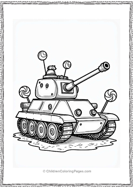 Candy Land Tank With Lollipop Wheels Free PDF Printable