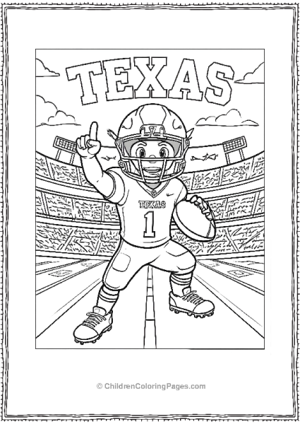 Cartoon Of Football Player Texas Free PDF Printable