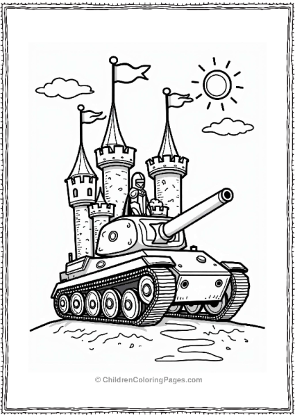 Castle Tank With Friendly Knight Free PDF Printable