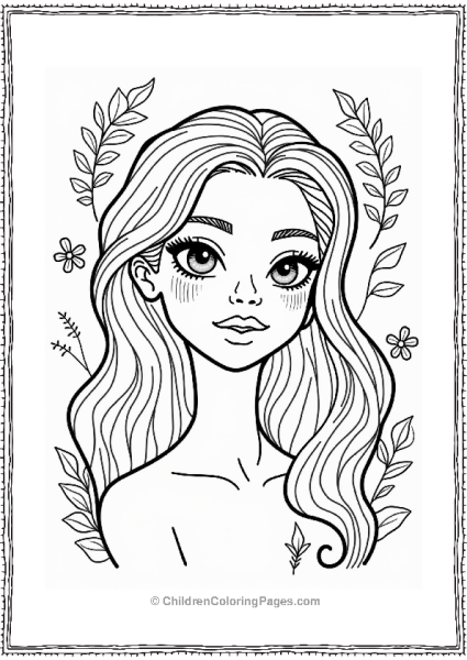 Charming Woman With Makeup And Flowers Free PDF Printable